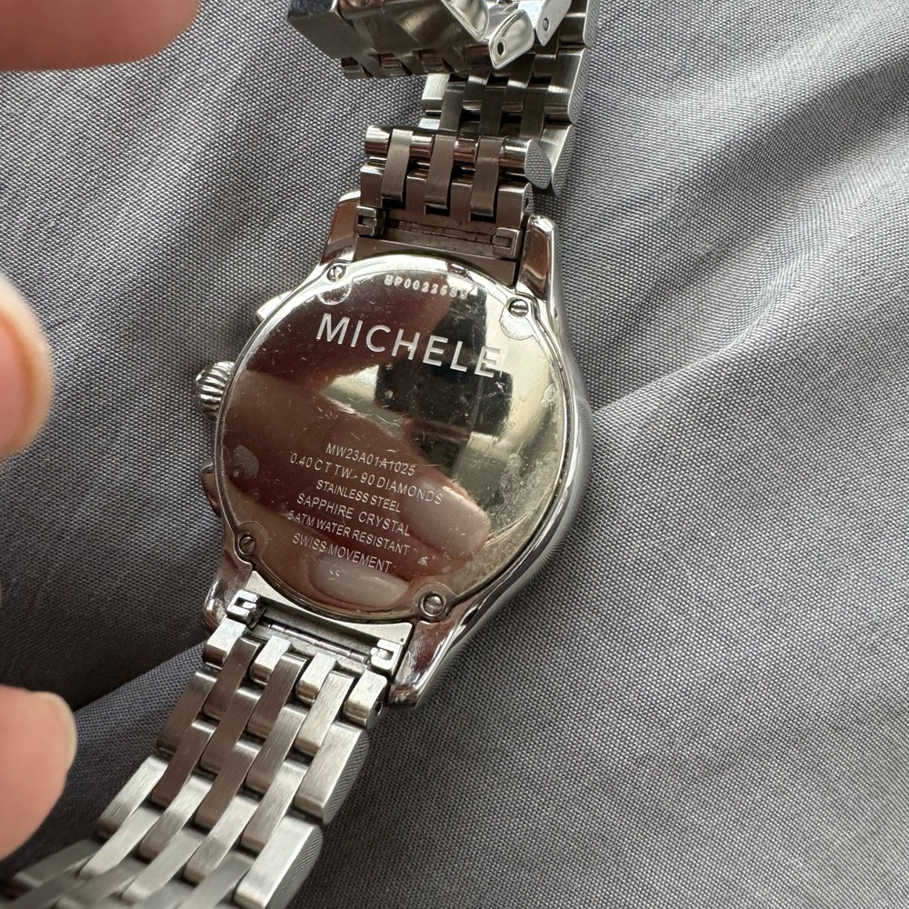 Michele Stainless Steel Diamond Watch - Picture 6 of 8